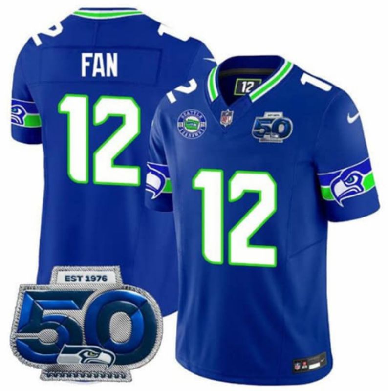 Men 2026 Seattle Seahawks #12 Fan Blue 4th generation Nike Limited NFL Jersey style 02